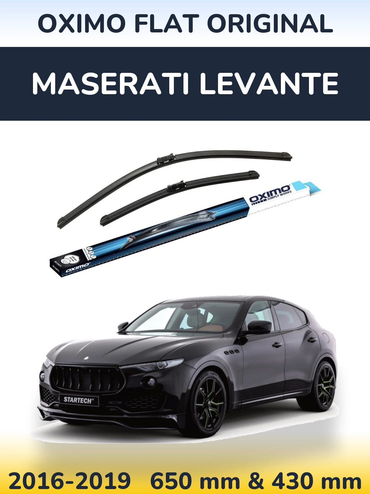 Комплект передніх щіток Oximo Flat Original 650 & 430 мм для Maserati Levante 2016-2019