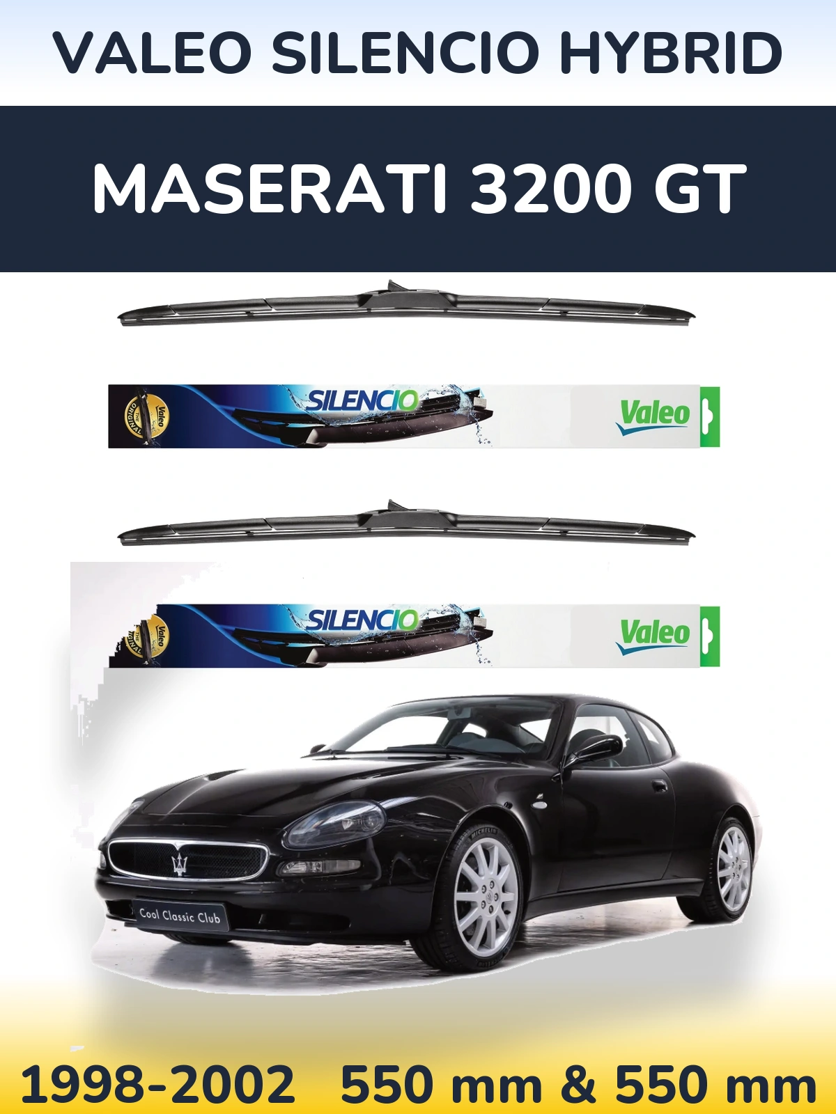 Torkarblad Valeo Silencio Hybrid för Maserati 3200 GT