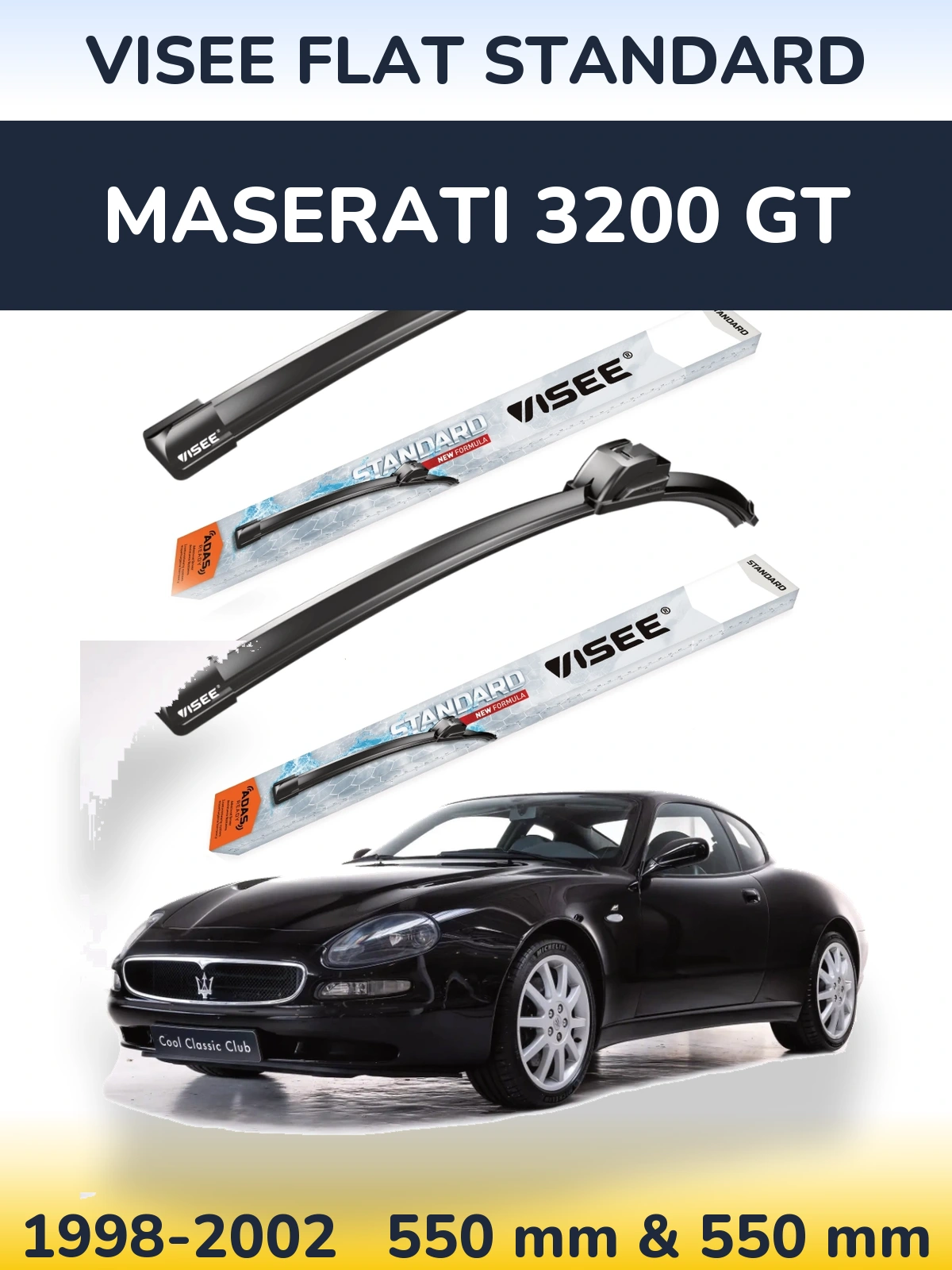 Torkarblad VISEE FLAT STANDARD för Maserati 3200 GT