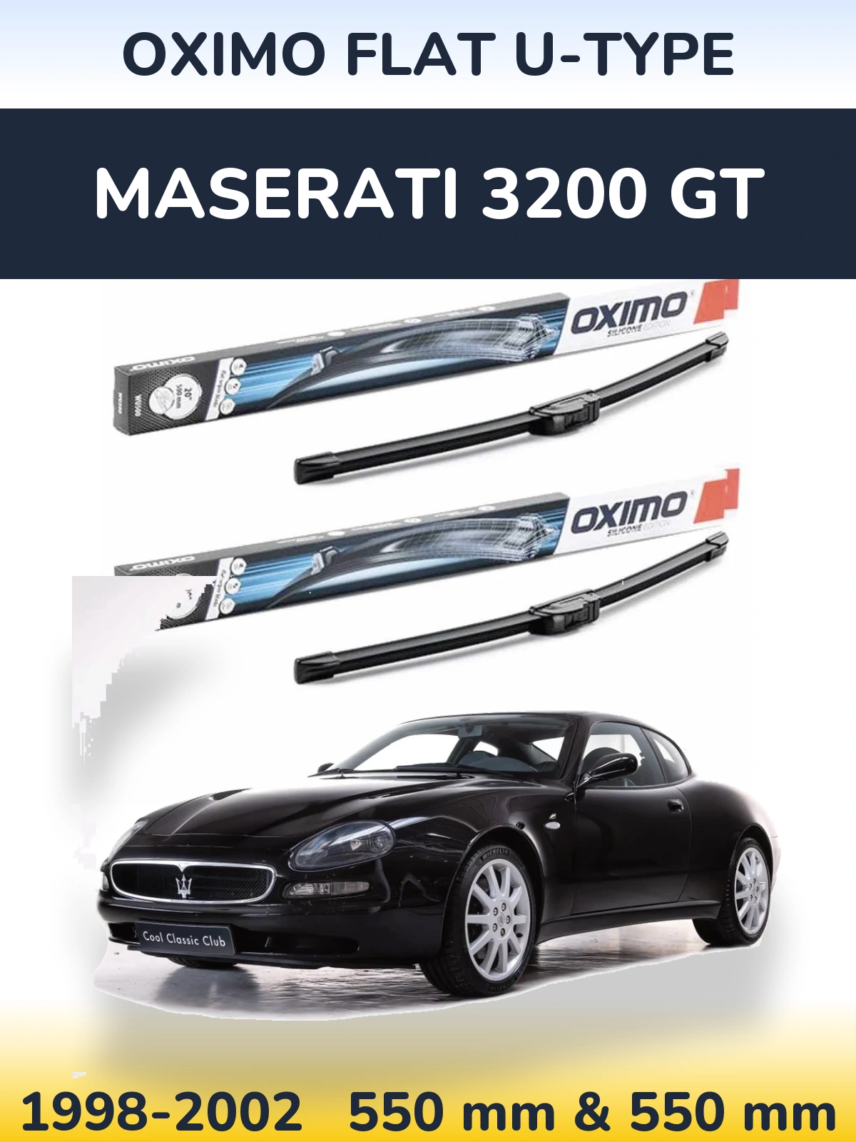 Torkarblad Oximo Flat U-type för Maserati 3200 GT