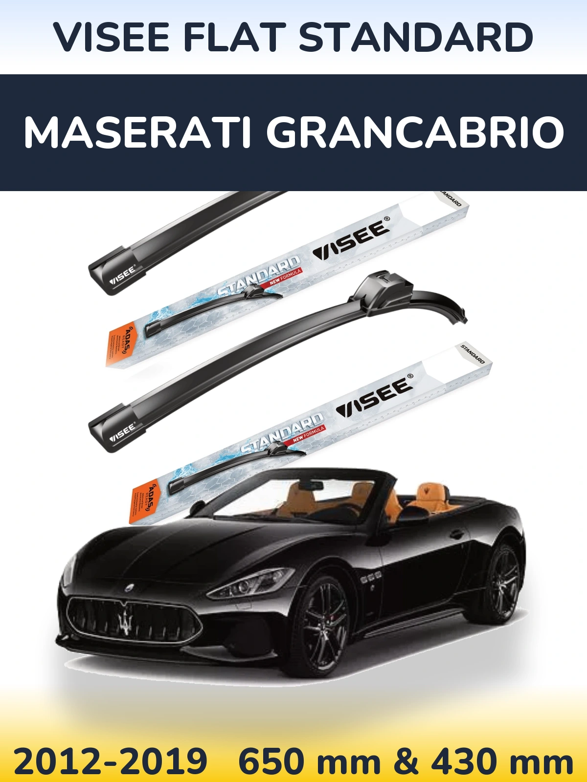 Torkarblad VISEE FLAT STANDARD för Maserati GranCabrio