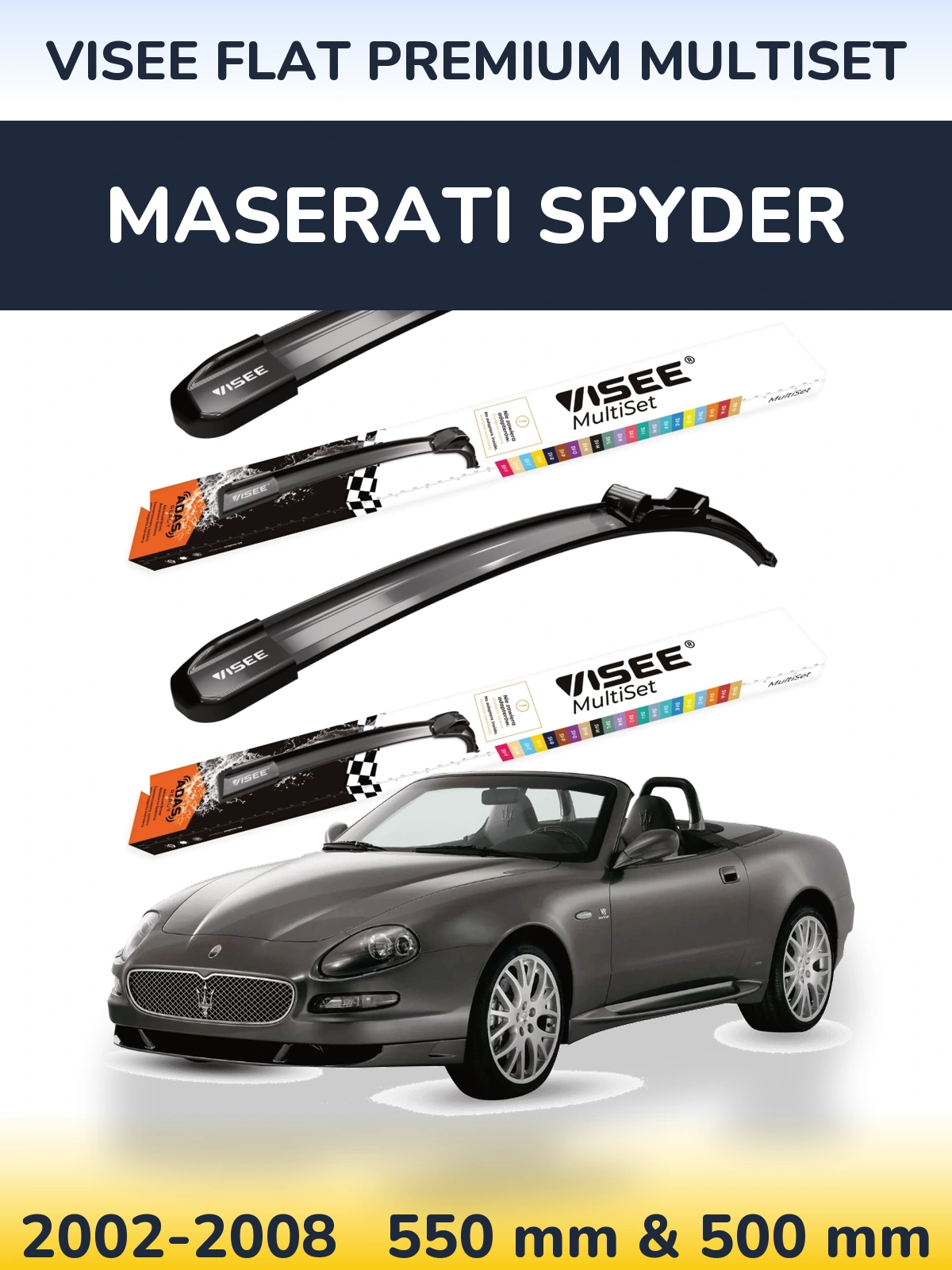 Torkarblad VISEE FLAT PREMIUM MultiSet för Maserati Spyder
