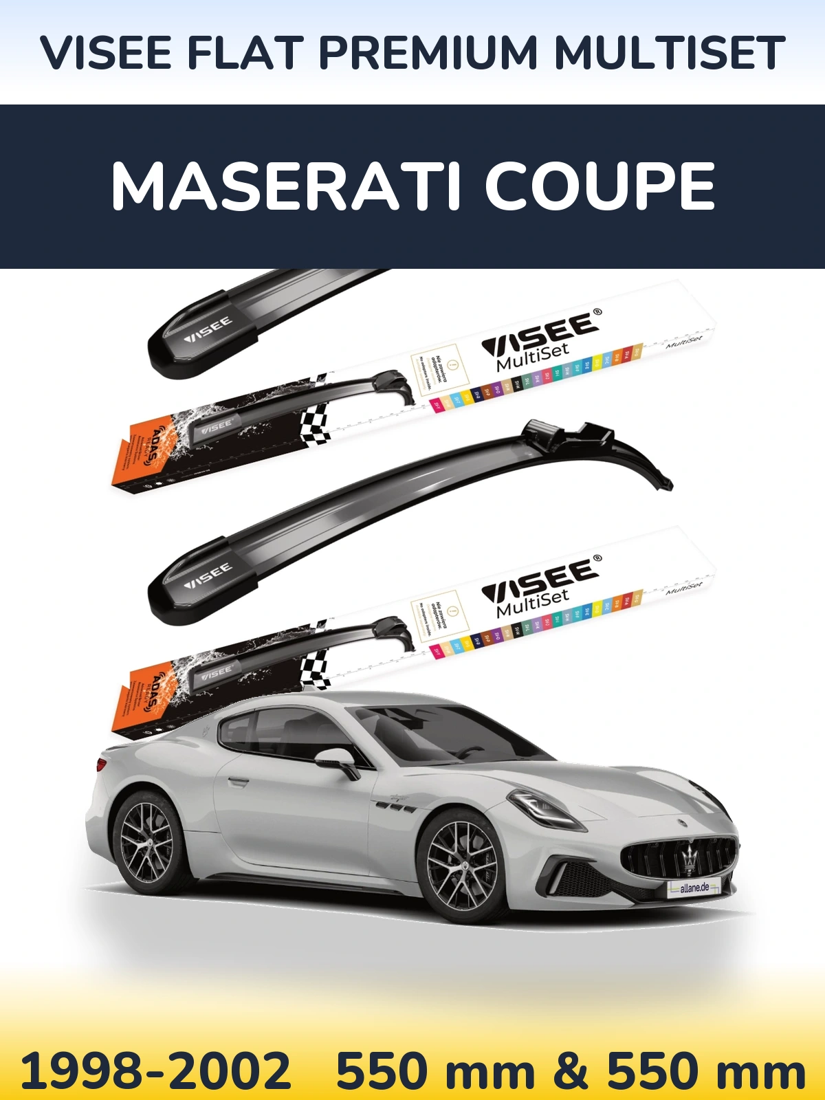 Torkarblad VISEE FLAT PREMIUM MultiSet för Maserati Coupe