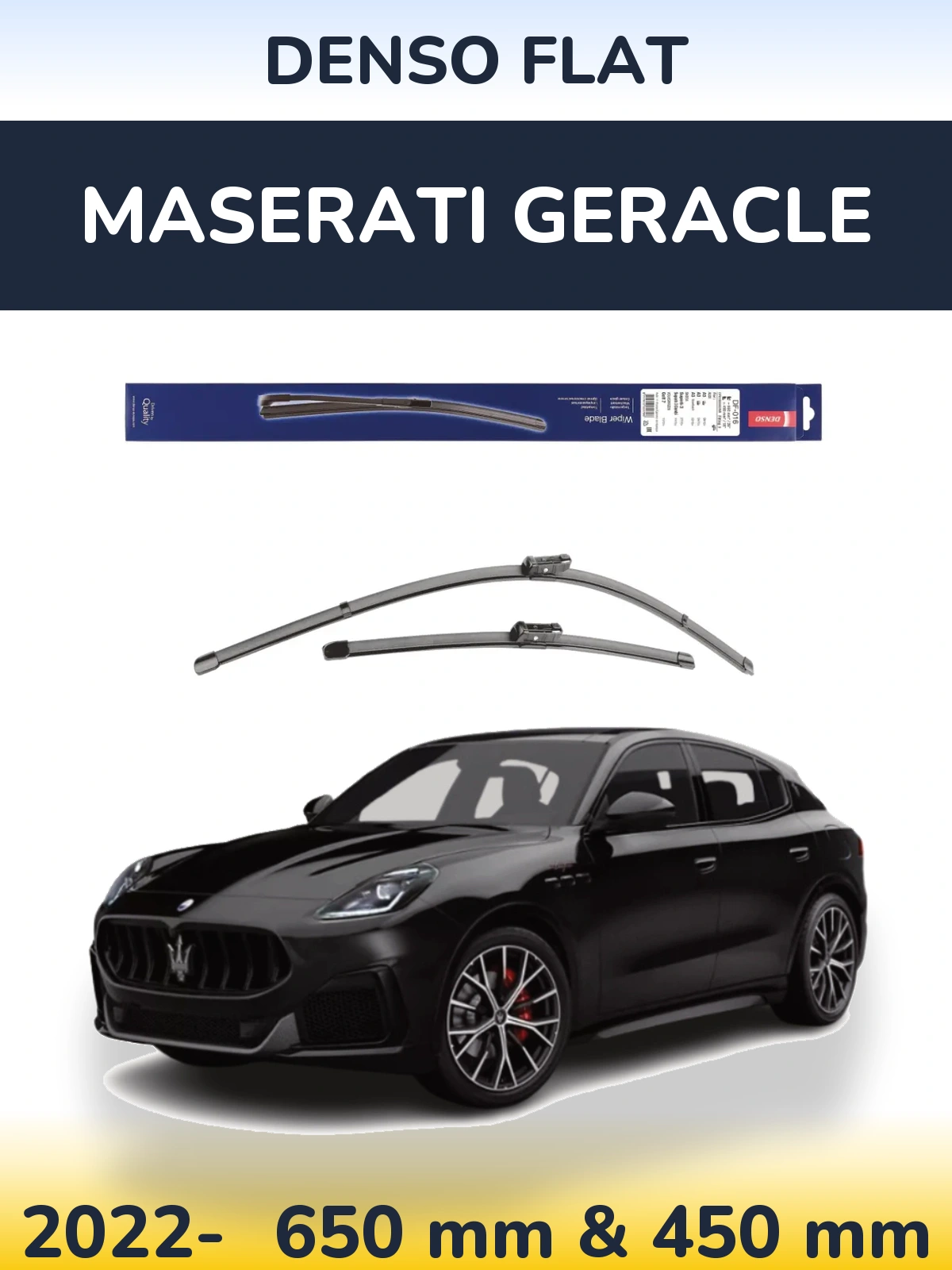 Комплект передних дворников Denso Flat 650 & 450 мм для Maserati Geracle 2022-2026
