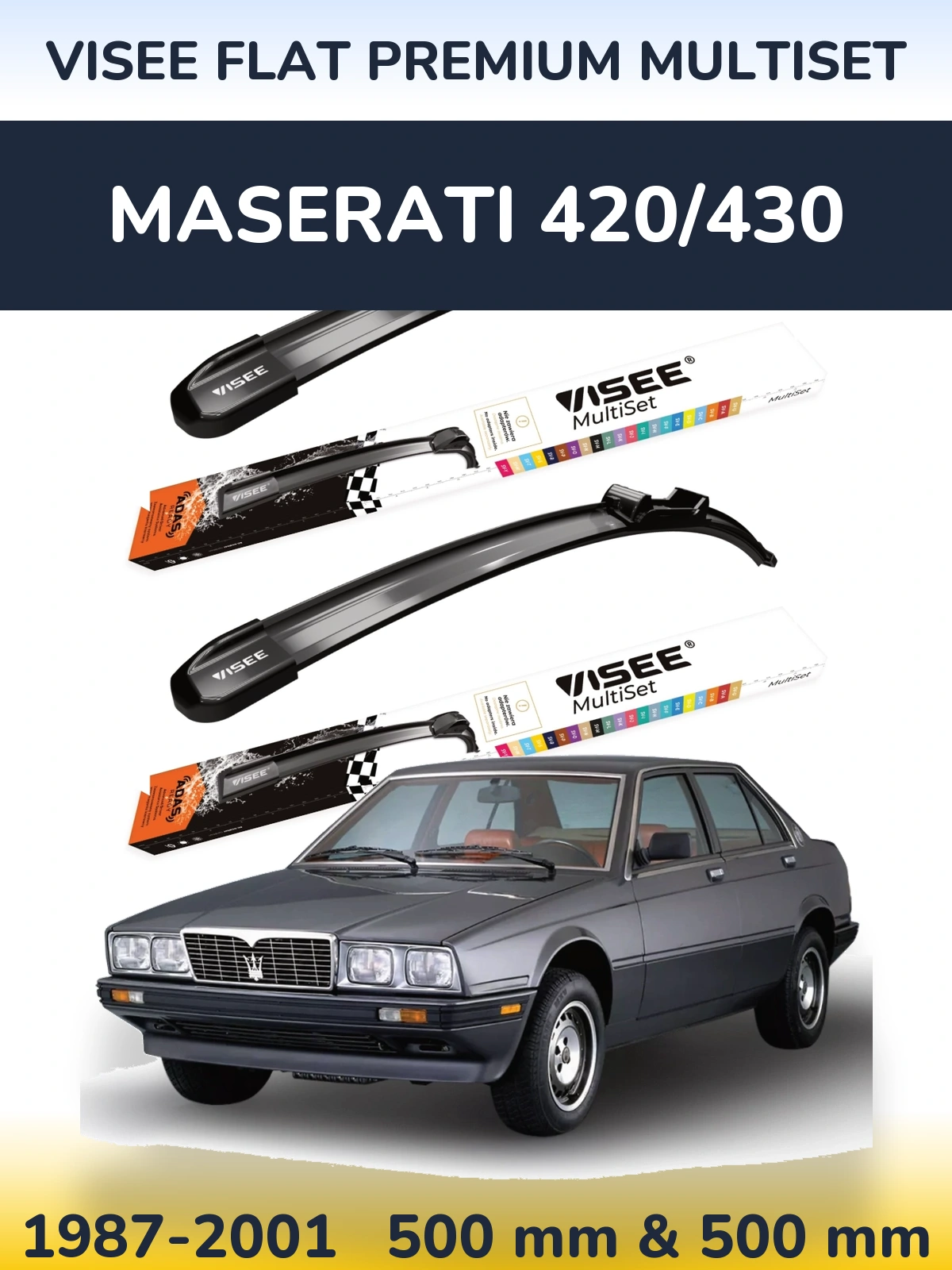 Torkarblad VISEE FLAT PREMIUM MultiSet för Maserati 420/430