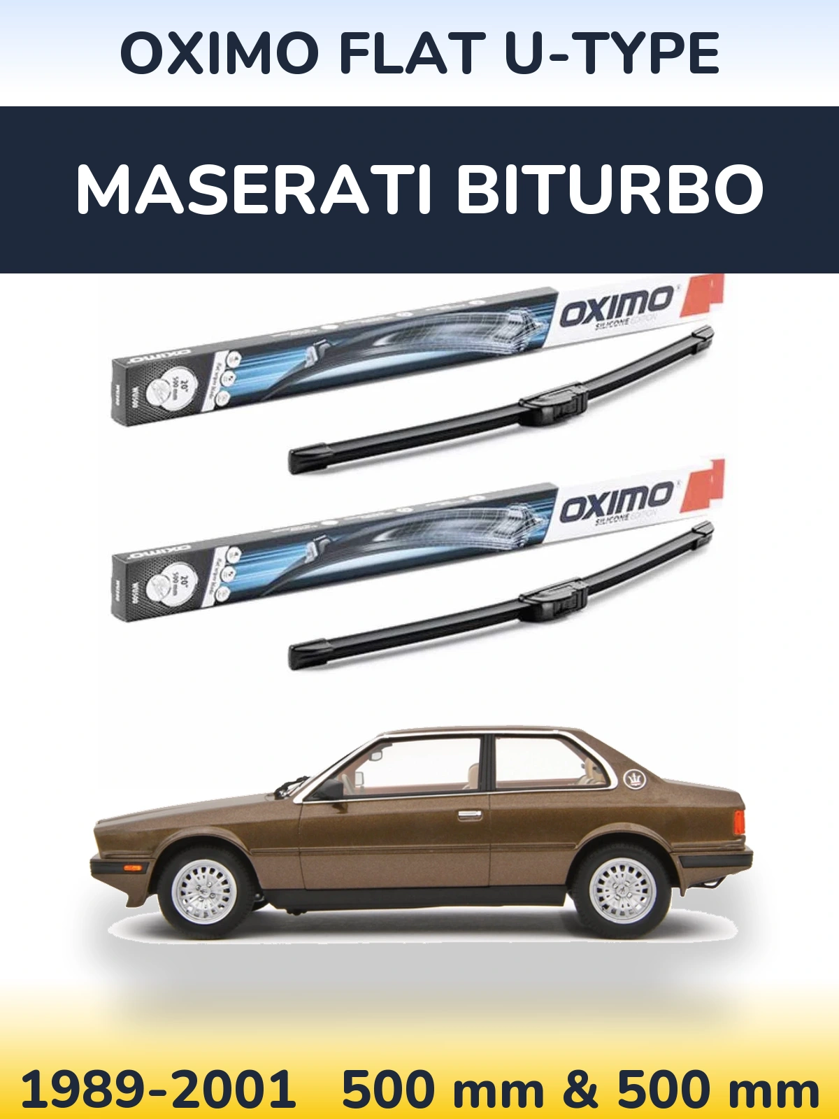 Torkarblad Oximo Flat U-type för Maserati Biturbo
