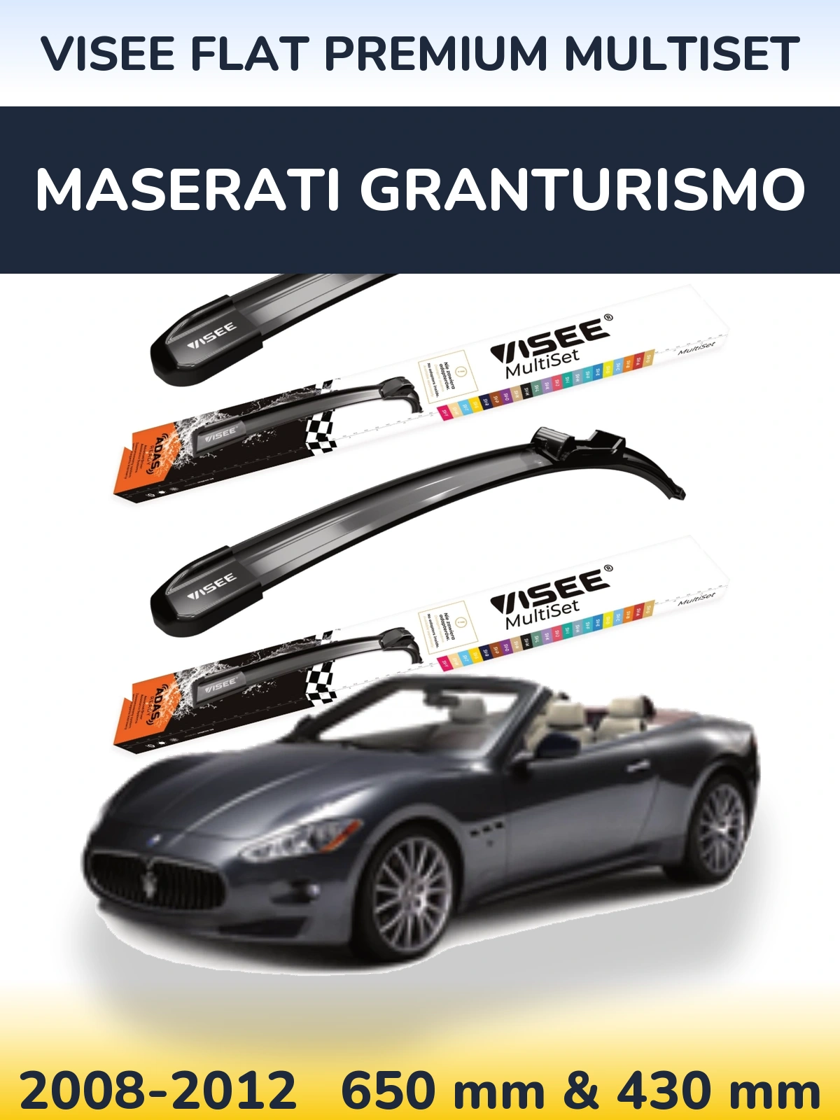 Torkarblad VISEE FLAT PREMIUM MultiSet för Maserati GranTurismo