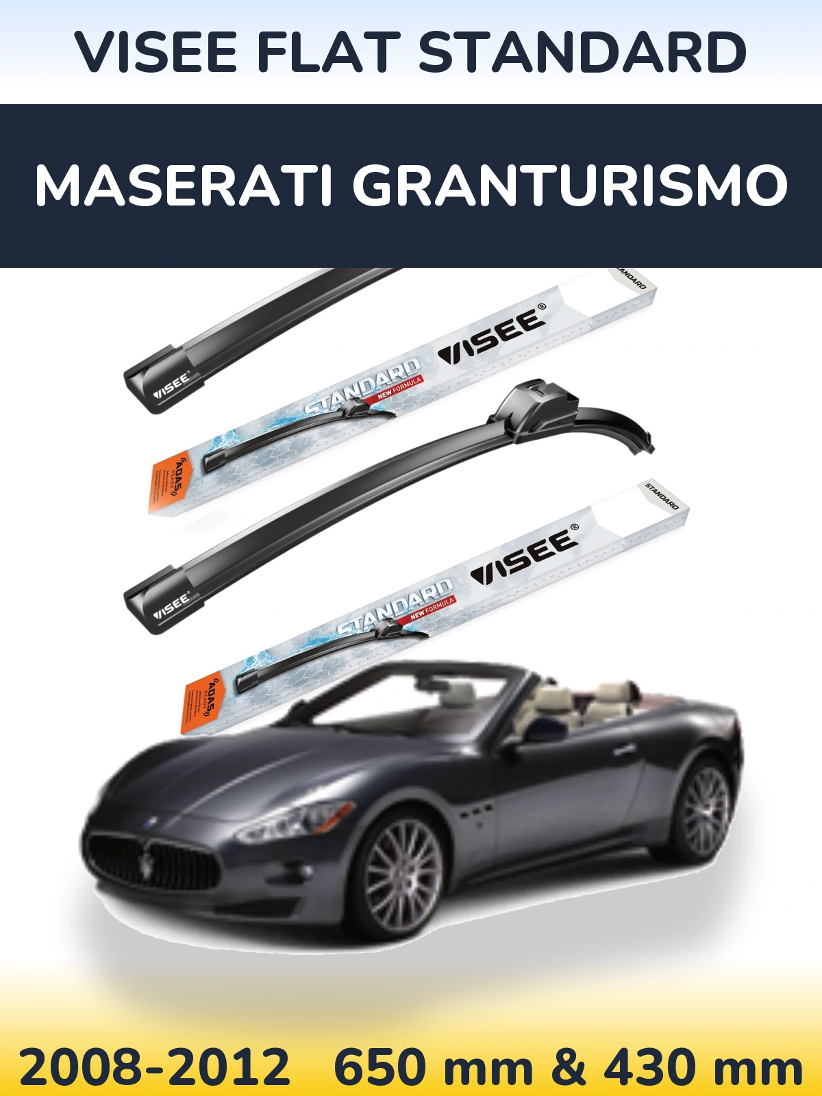 Torkarblad VISEE FLAT STANDARD för Maserati GranTurismo