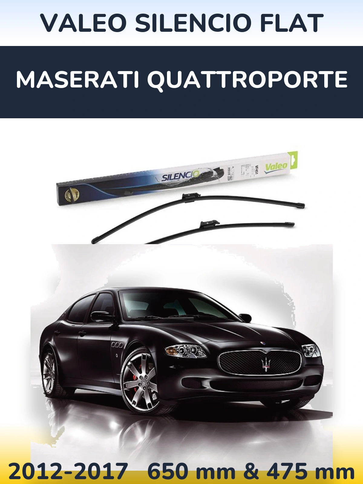 Torkarblad Valeo Silencio Flat för Maserati Quattroporte