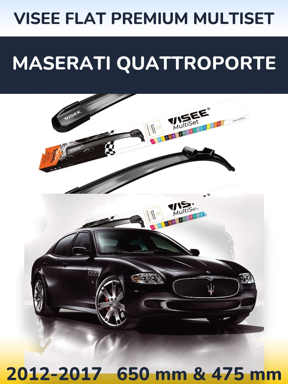 Torkarblad VISEE FLAT PREMIUM MultiSet för Maserati Quattroporte