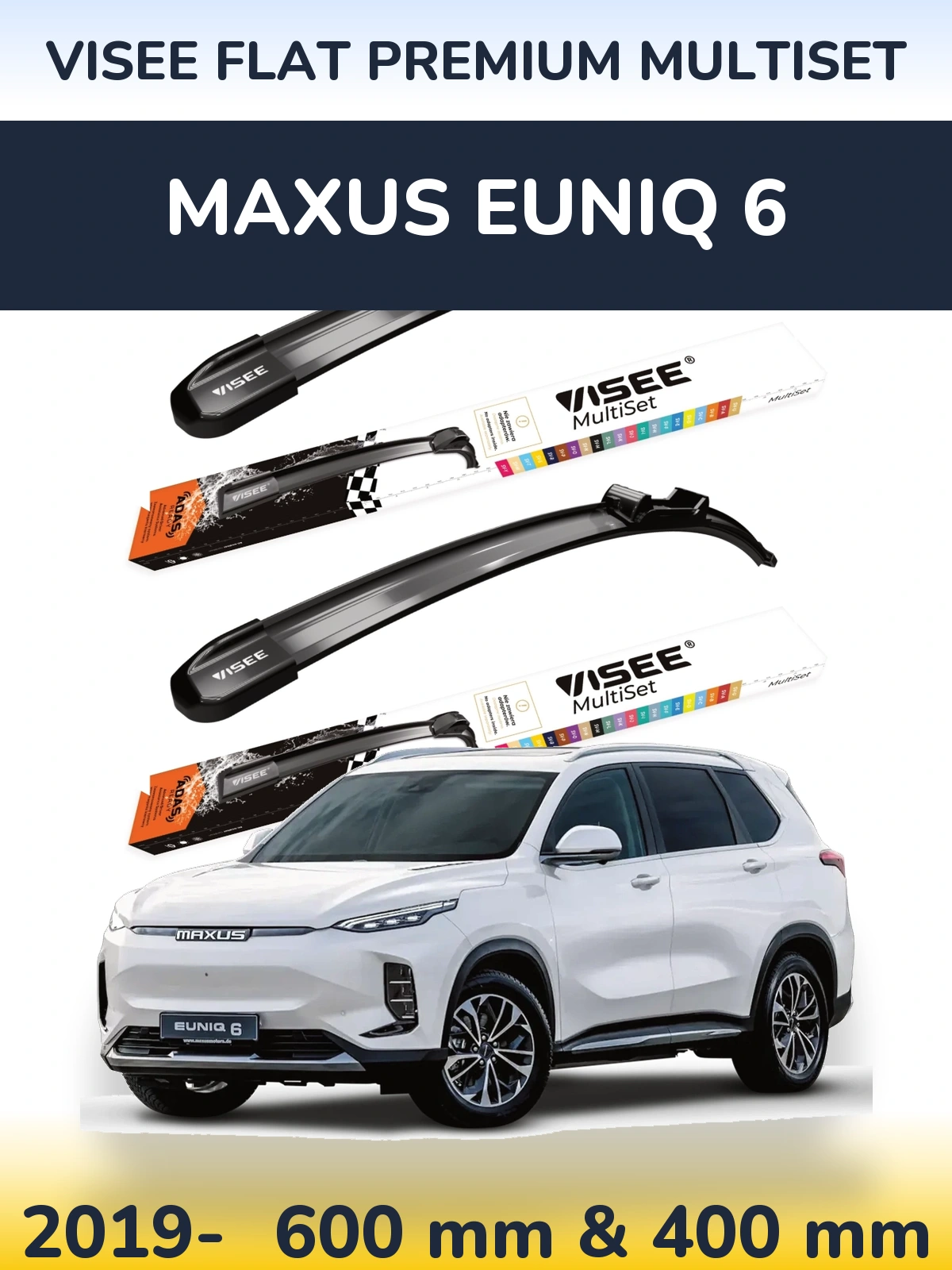 Torkarblad VISEE FLAT PREMIUM MultiSet för Maxus Euniq 6