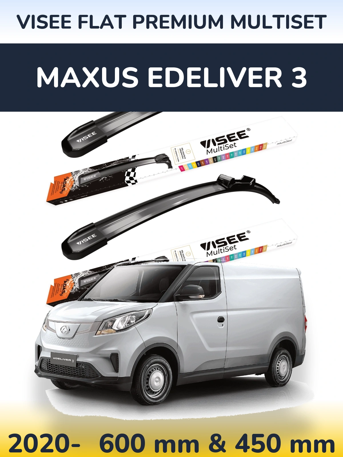 Torkarblad VISEE FLAT PREMIUM MultiSet för Maxus eDeliver 3