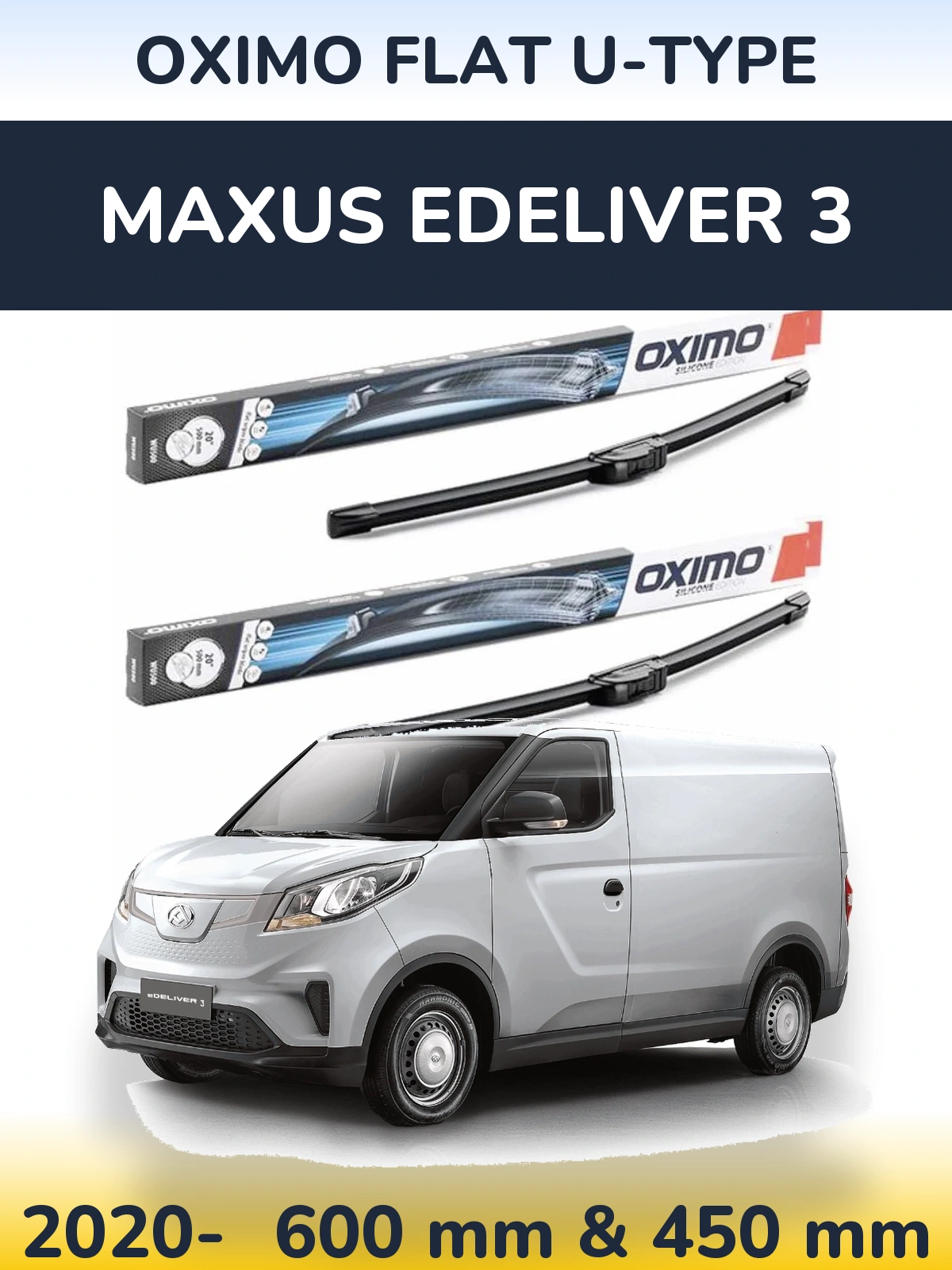 Torkarblad Oximo Flat U-type för Maxus eDeliver 3