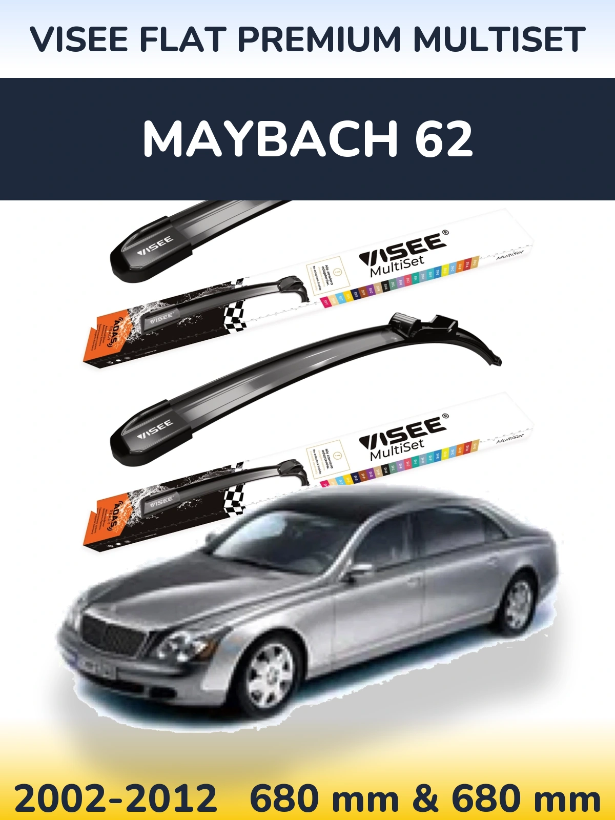 Torkarblad VISEE FLAT PREMIUM MultiSet för Maybach 62