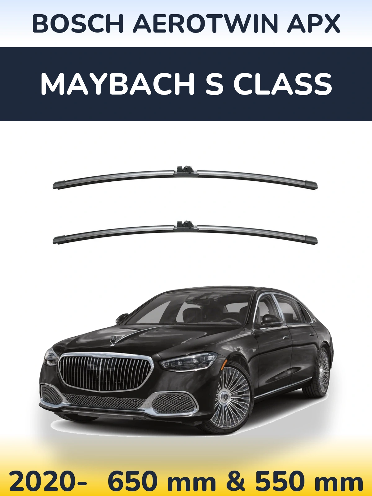 Комплект передних дворников BOSCH AeroTwin APX 650 & 550 мм для Maybach S Class 2020-2026