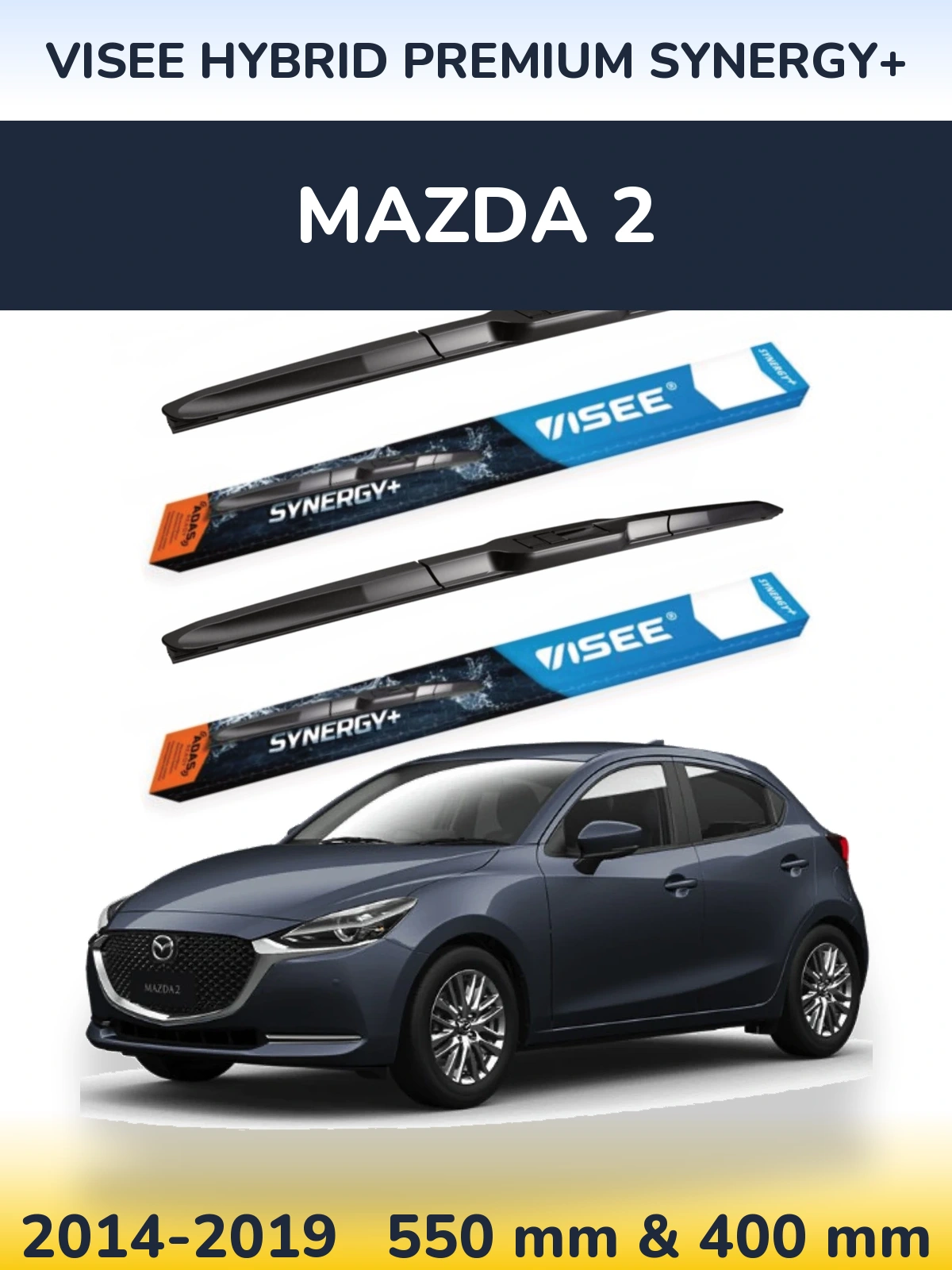 Torkarblad VISEE HYBRID PREMIUM SYNERGY+ för Mazda 2