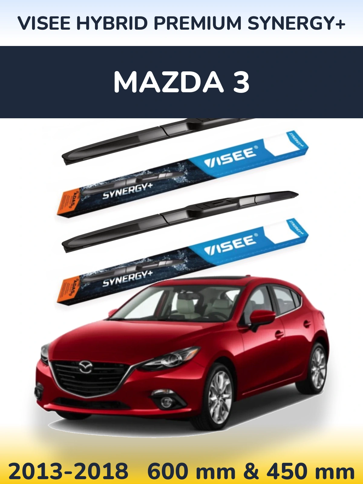 Torkarblad VISEE HYBRID PREMIUM SYNERGY+ för Mazda 3