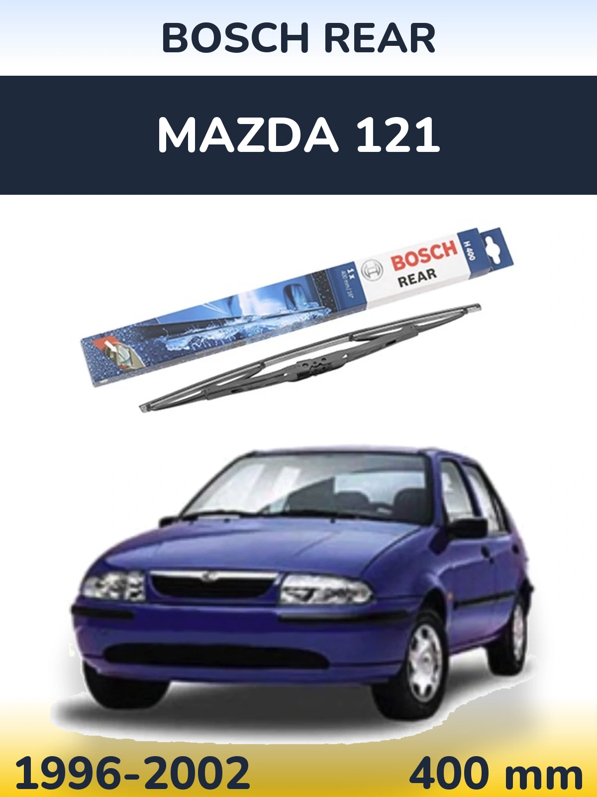 Rear wiper blade BOSCH Rear 400 mm for Mazda 121 1996-2002