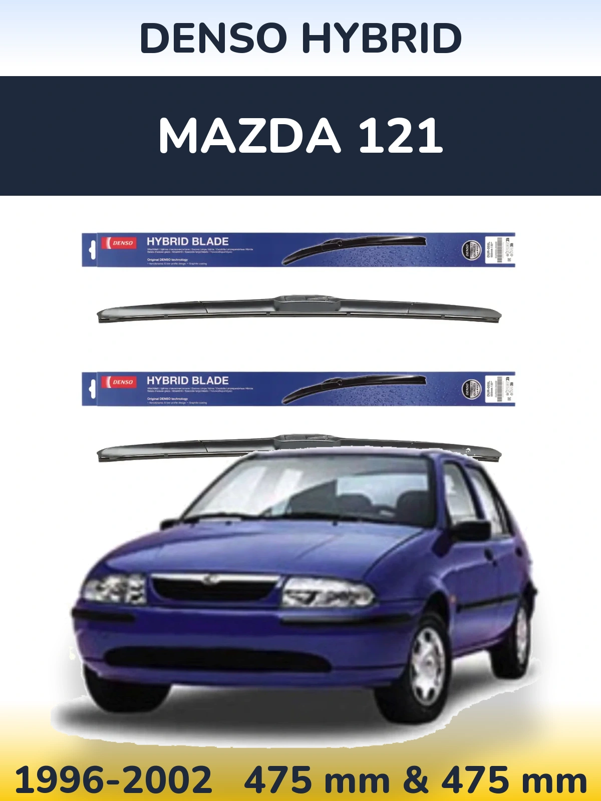 Torkarblad Denso Hybrid för Mazda 121
