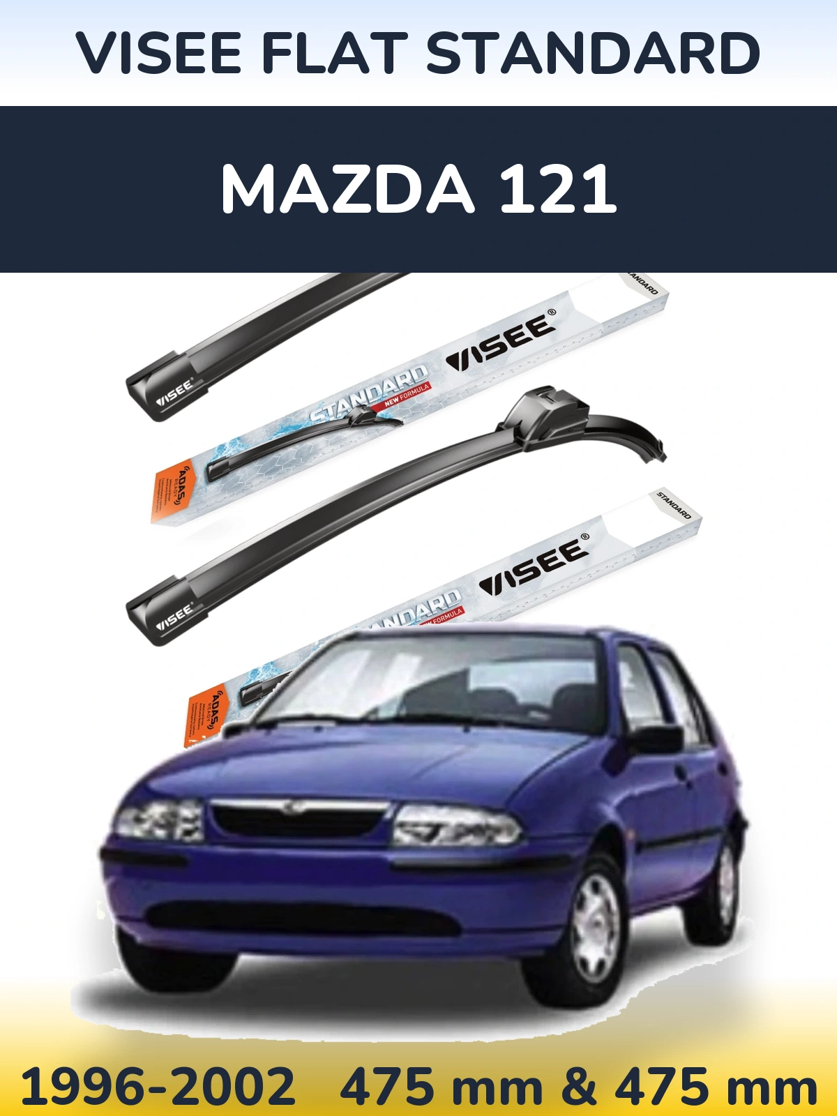 Torkarblad VISEE FLAT STANDARD för Mazda 121