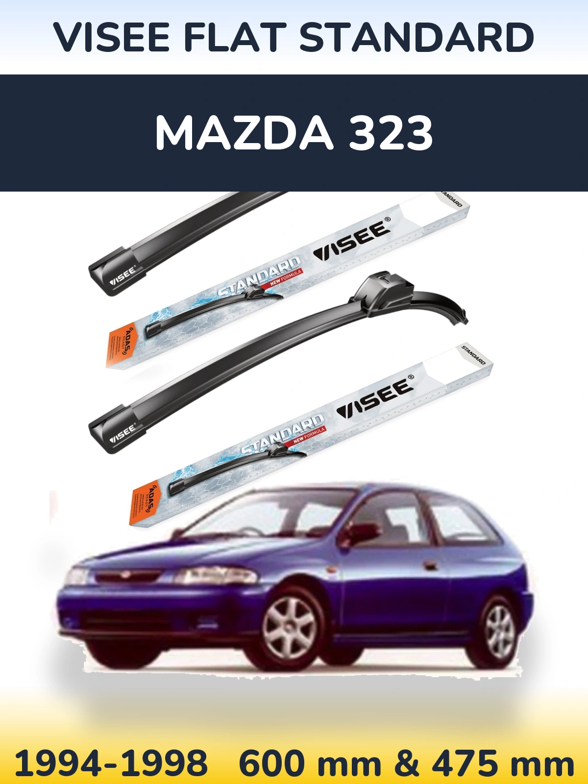 Torkarblad VISEE FLAT STANDARD för Mazda 323