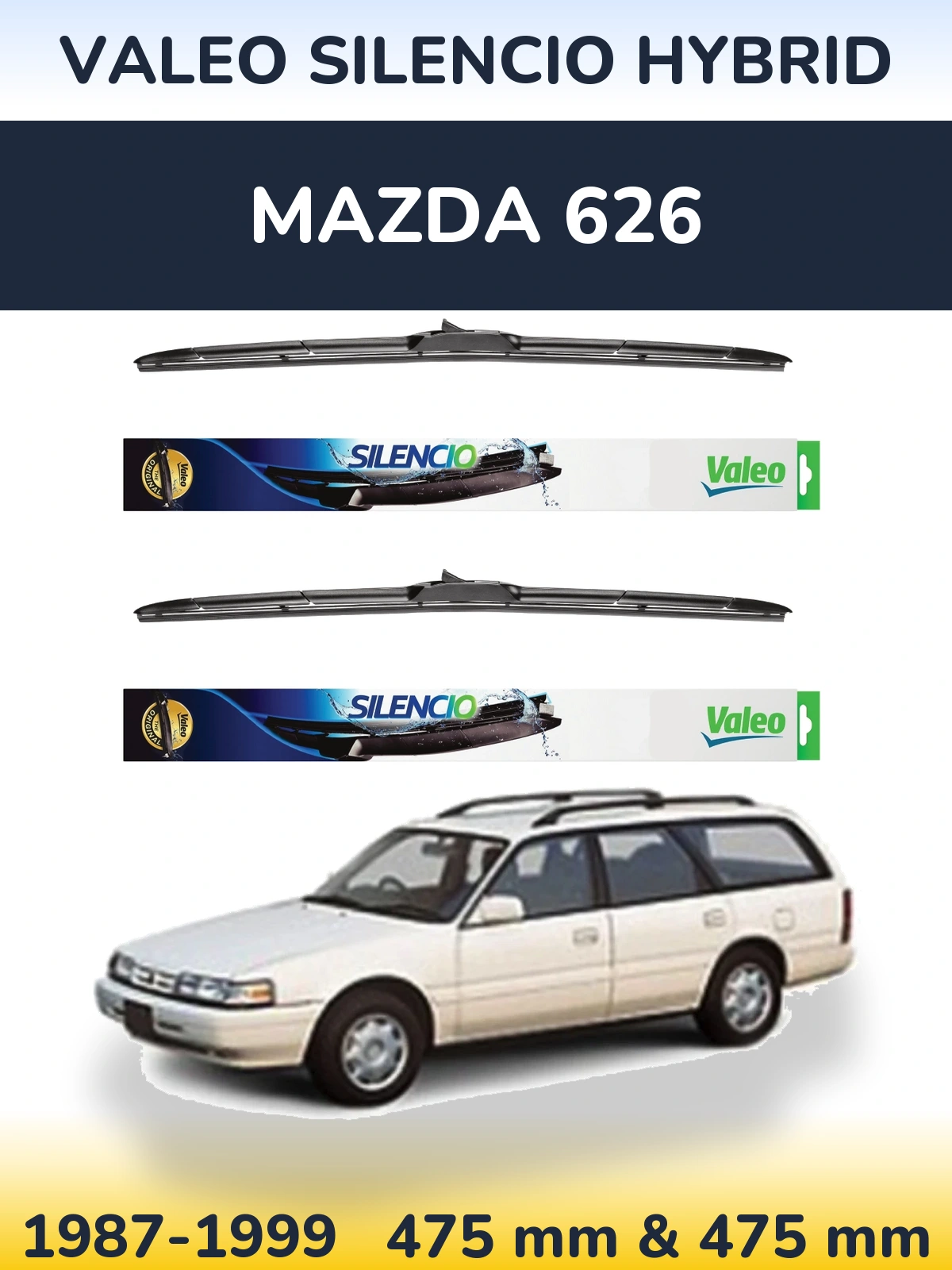 Torkarblad Valeo Silencio Hybrid för Mazda 626