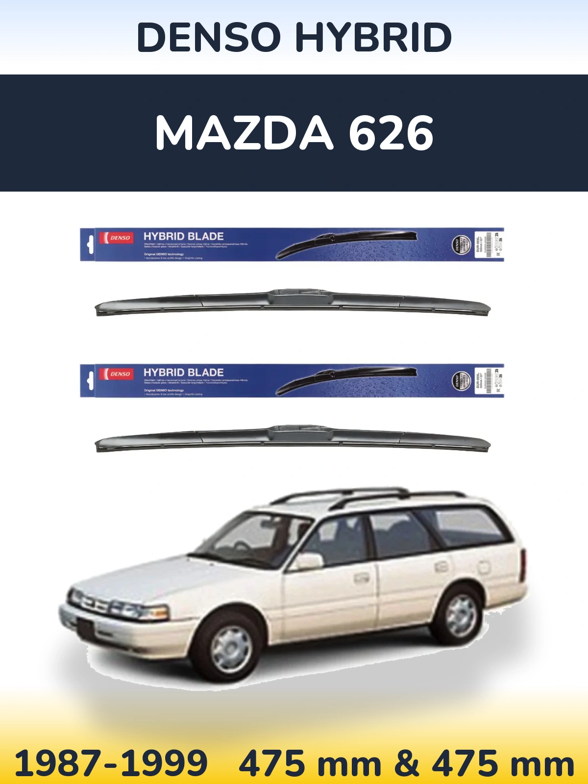 Torkarblad Denso Hybrid för Mazda 626