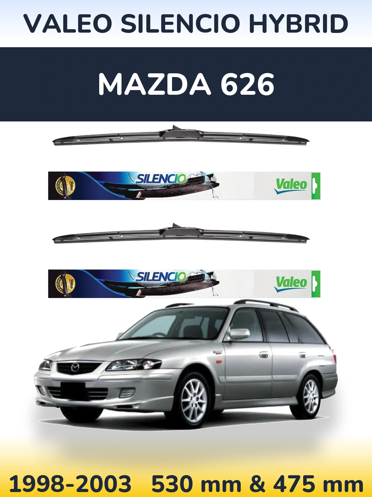 Torkarblad Valeo Silencio Hybrid för Mazda 626