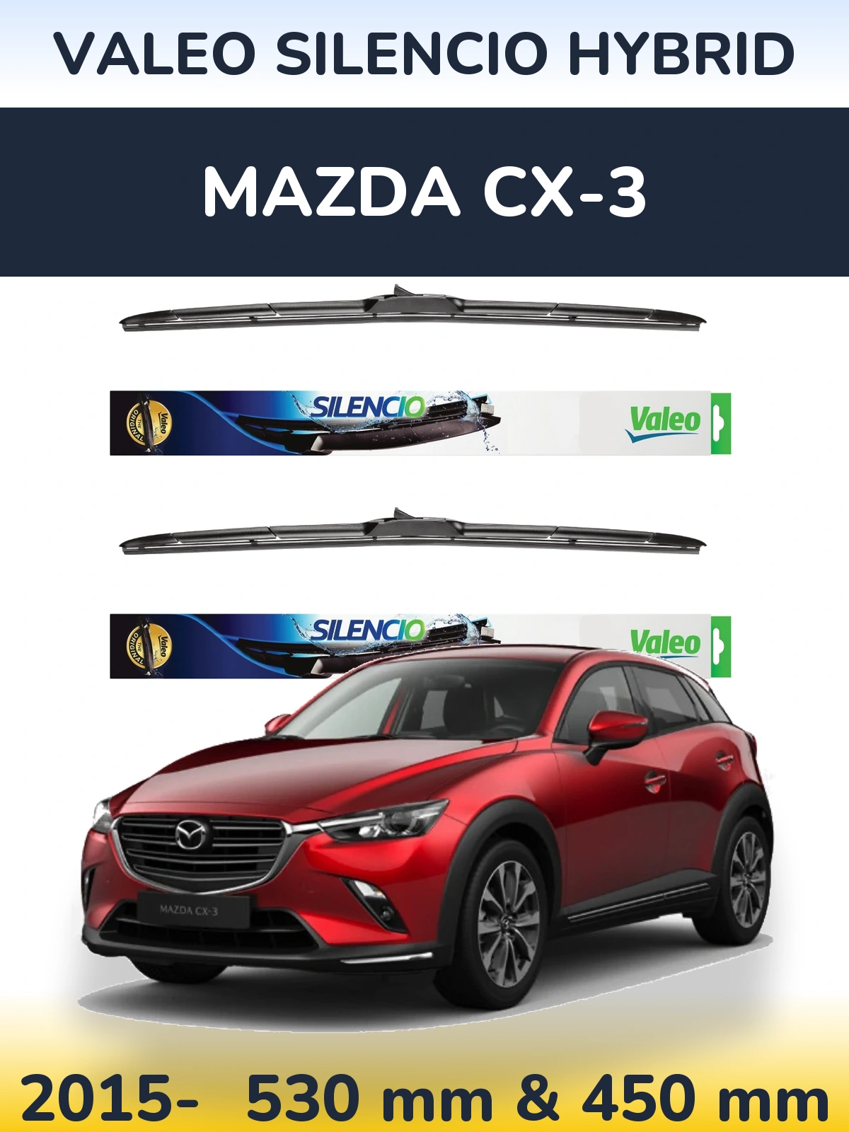 Torkarblad Valeo Silencio Hybrid för Mazda CX-3