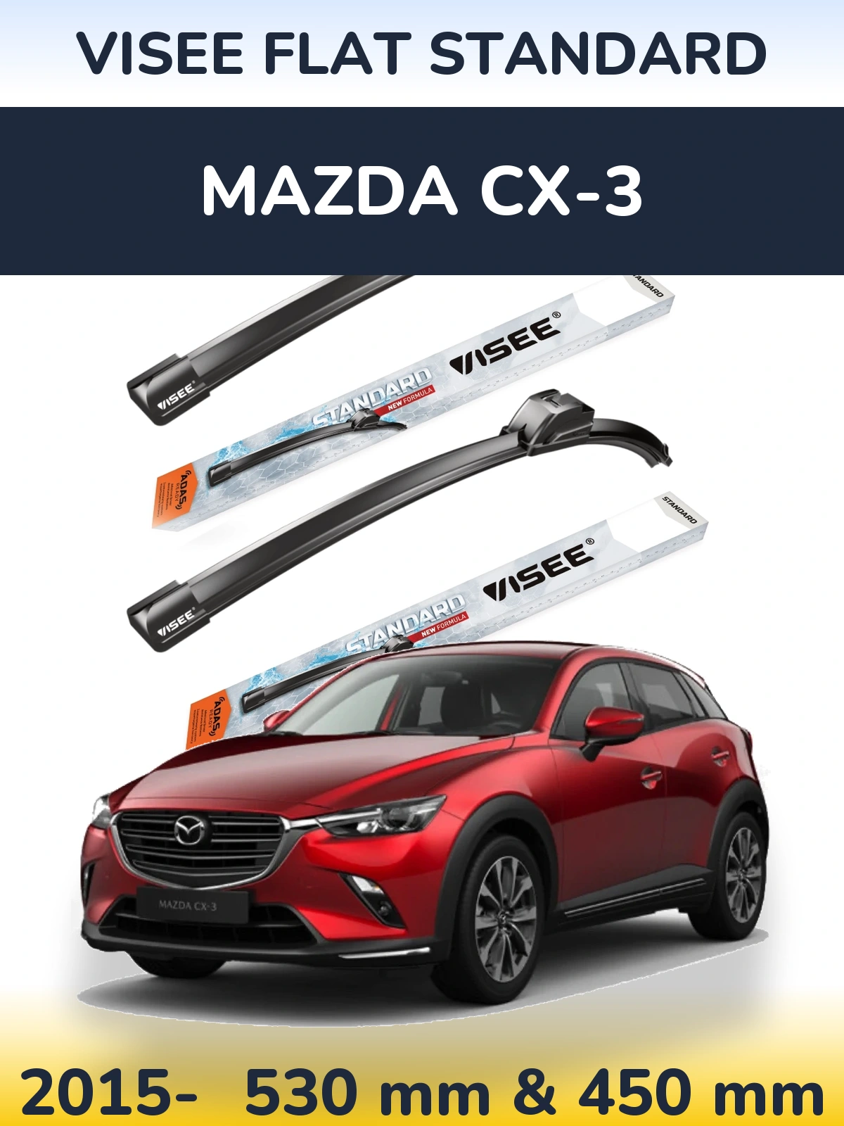 Torkarblad VISEE FLAT STANDARD för Mazda CX-3