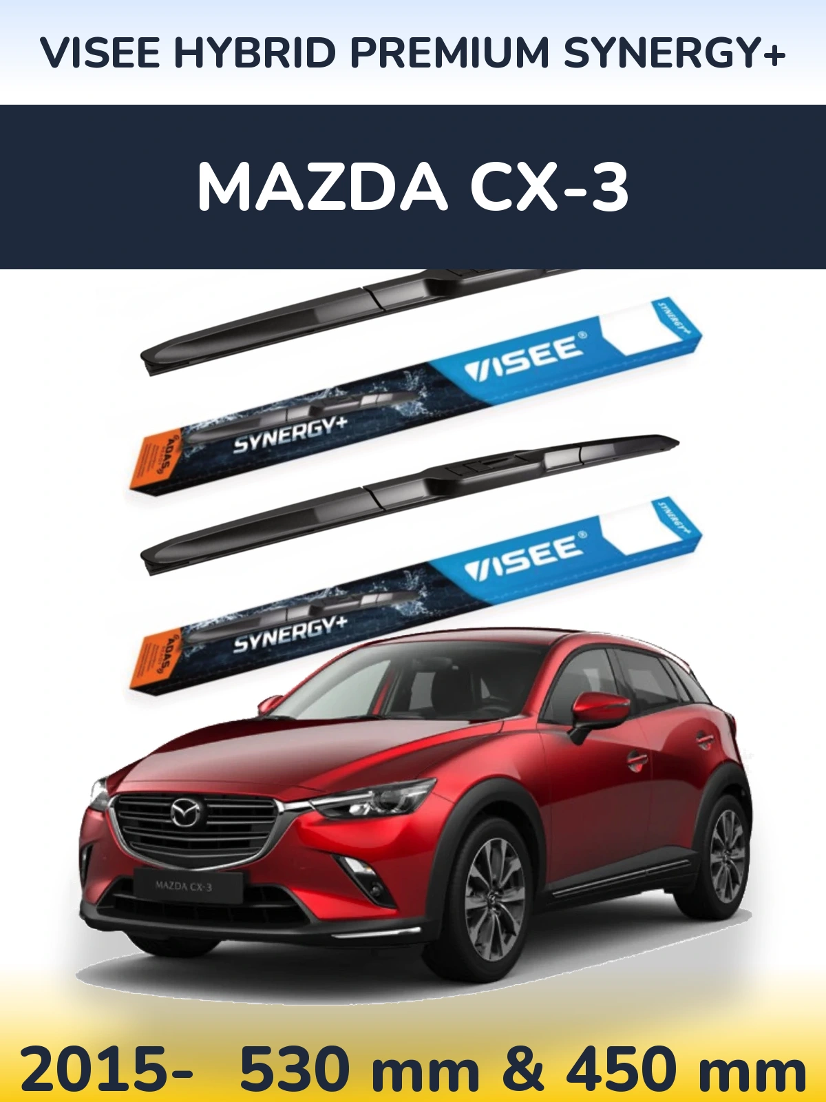 Torkarblad VISEE HYBRID PREMIUM SYNERGY+ för Mazda CX-3