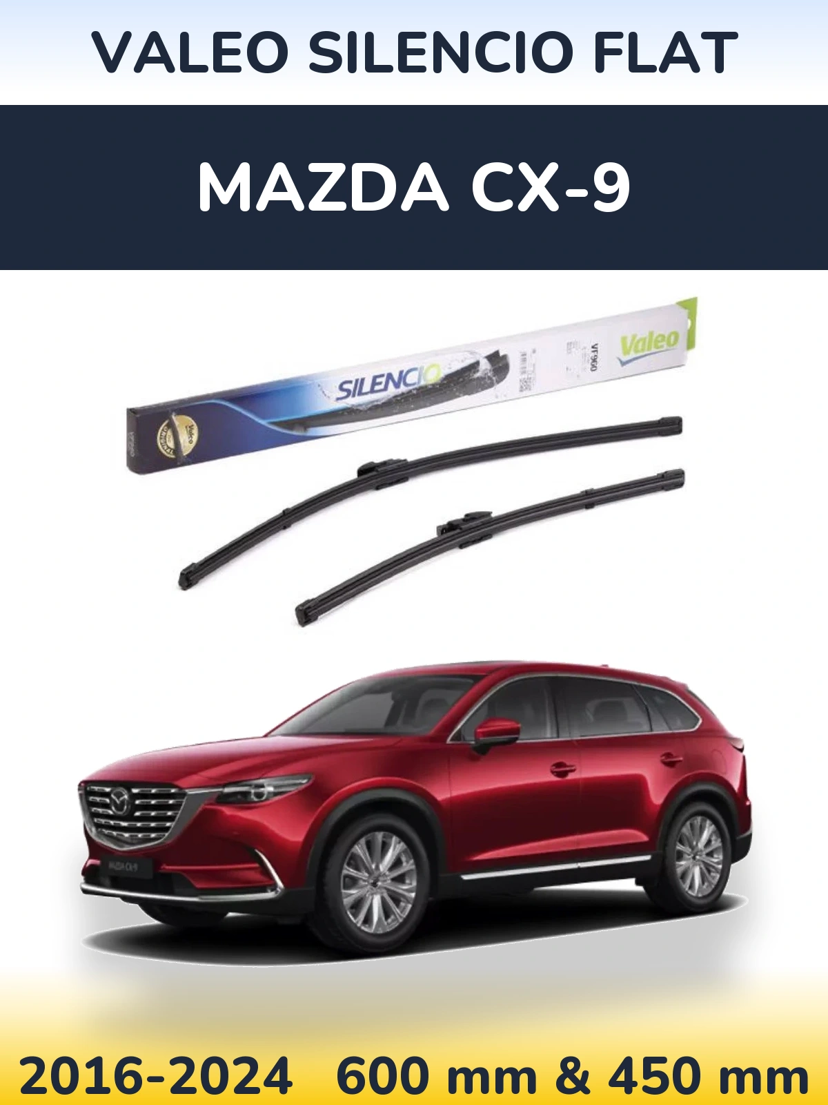 Torkarblad Valeo Silencio Flat för Mazda CX-9