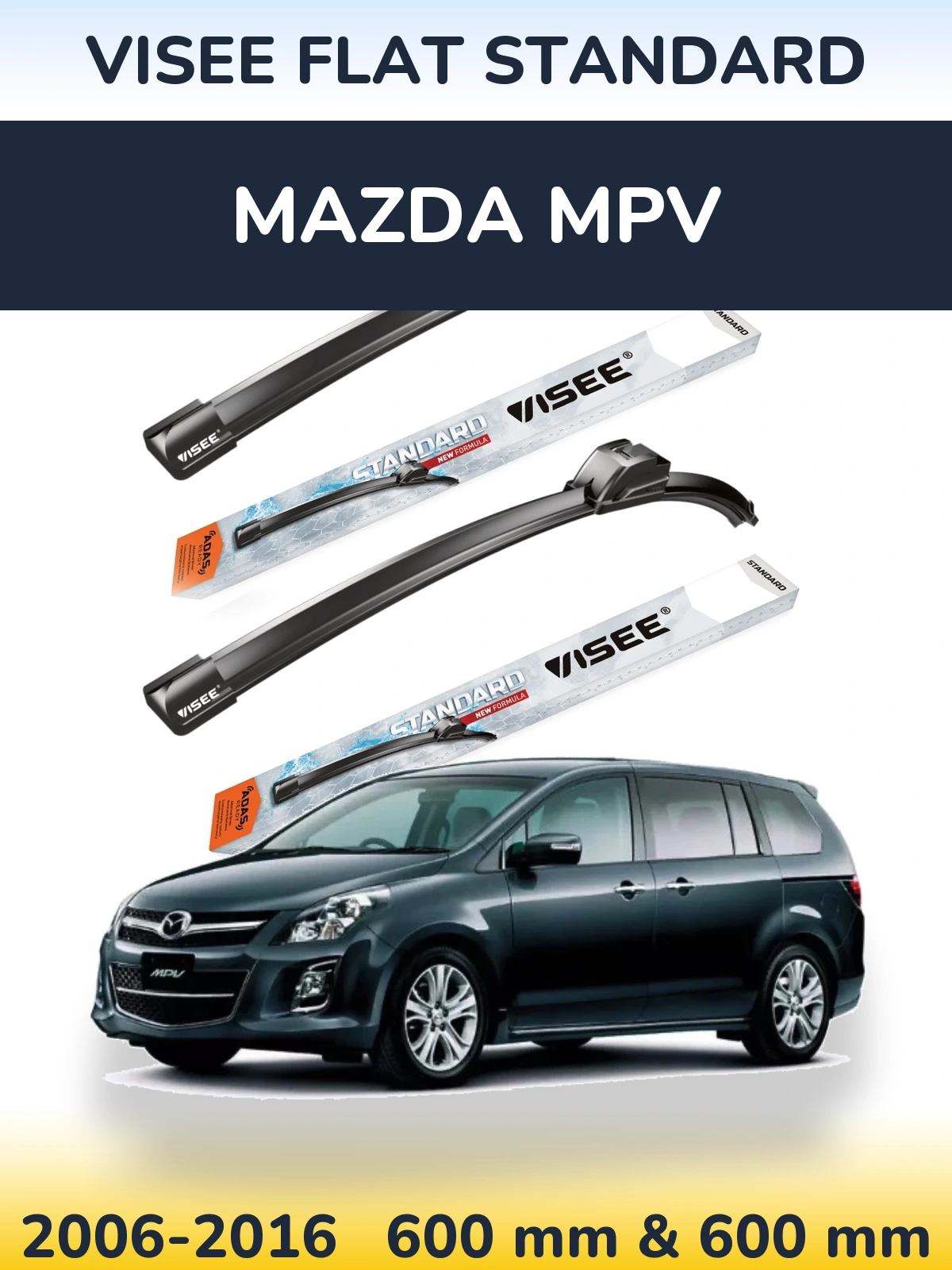 Torkarblad VISEE FLAT STANDARD för Mazda MPV