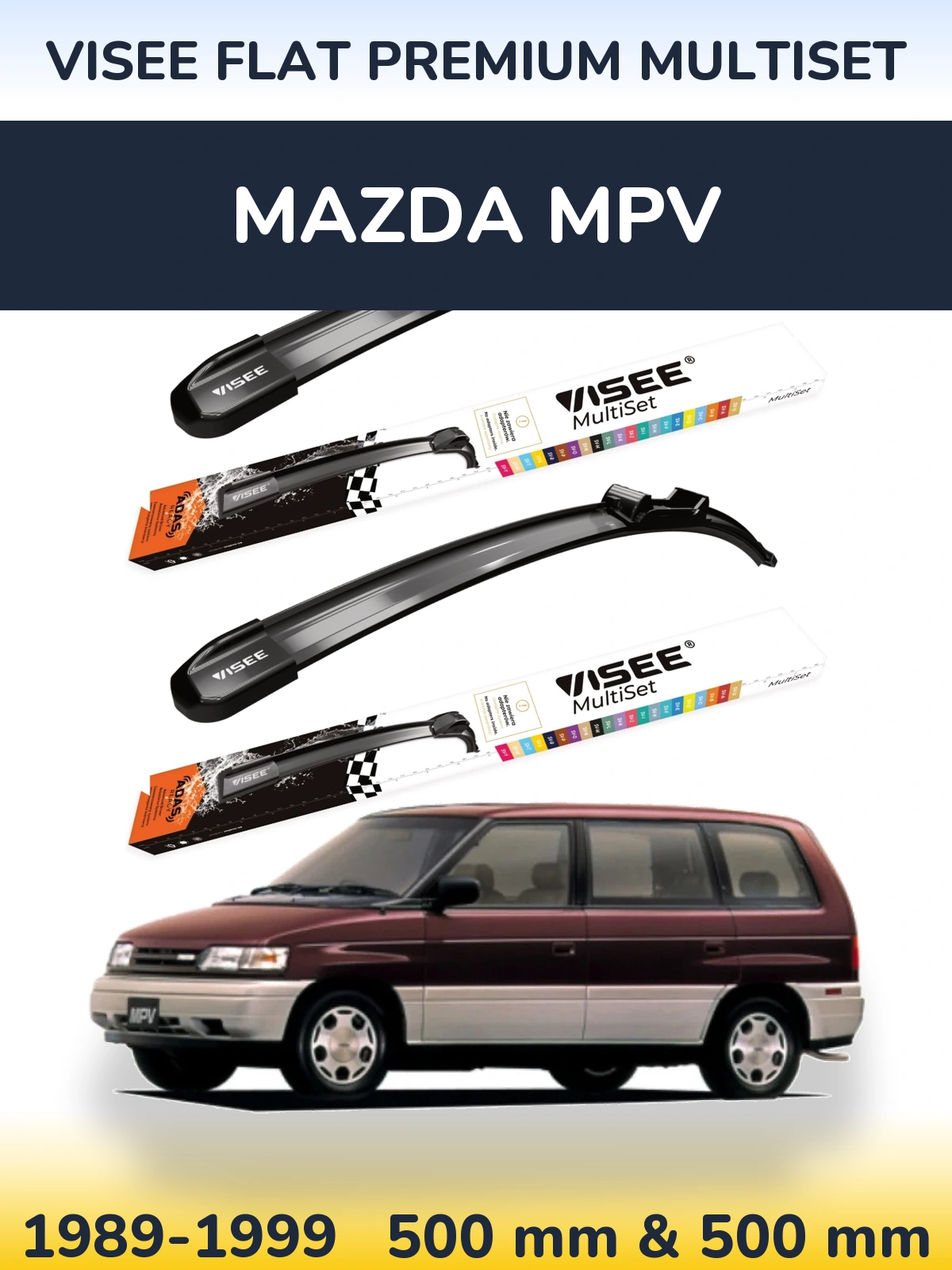 Torkarblad VISEE FLAT PREMIUM MultiSet för Mazda MPV