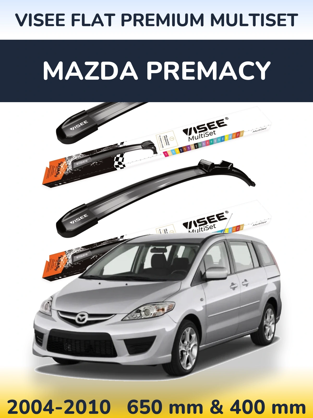 Torkarblad VISEE FLAT PREMIUM MultiSet för Mazda Premacy