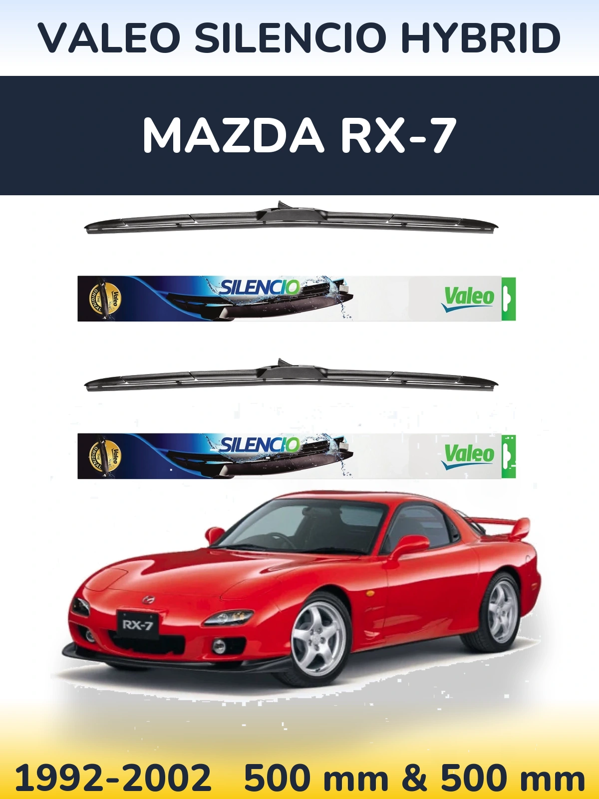 Torkarblad Valeo Silencio Hybrid för Mazda RX-7