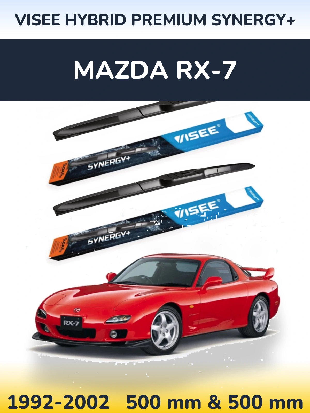Torkarblad VISEE HYBRID PREMIUM SYNERGY+ för Mazda RX-7