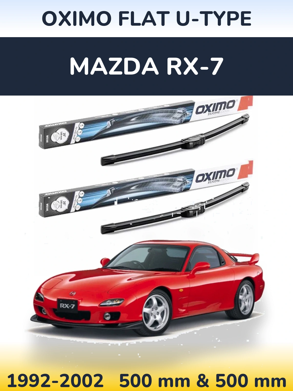 Torkarblad Oximo Flat U-type för Mazda RX-7