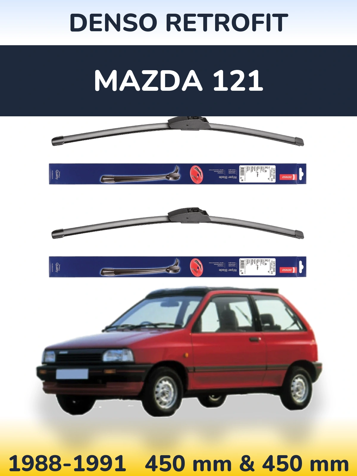 Torkarblad Denso Retrofit för Mazda 121