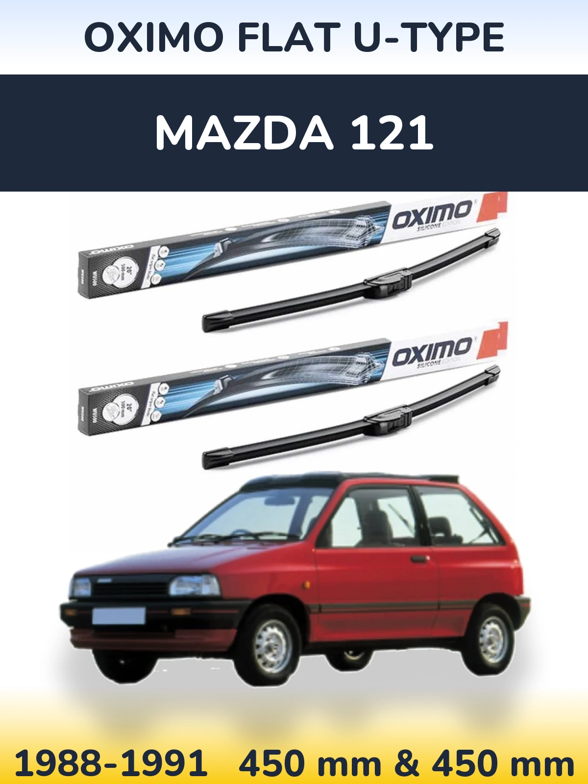 Torkarblad Oximo Flat U-type för Mazda 121