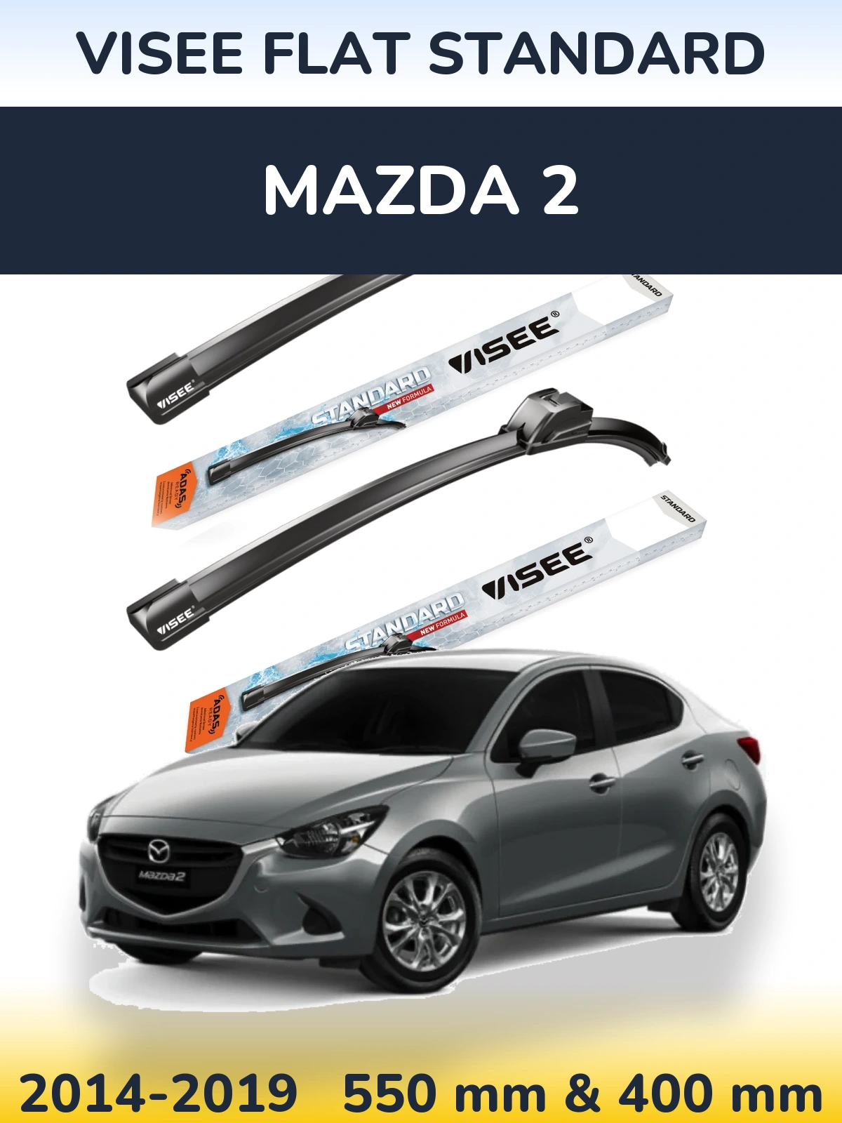 Torkarblad VISEE FLAT STANDARD för Mazda 2