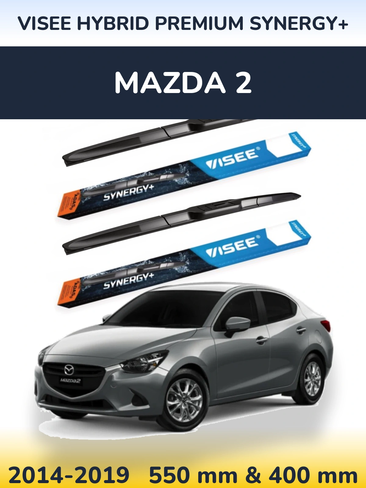 Torkarblad VISEE HYBRID PREMIUM SYNERGY+ för Mazda 2