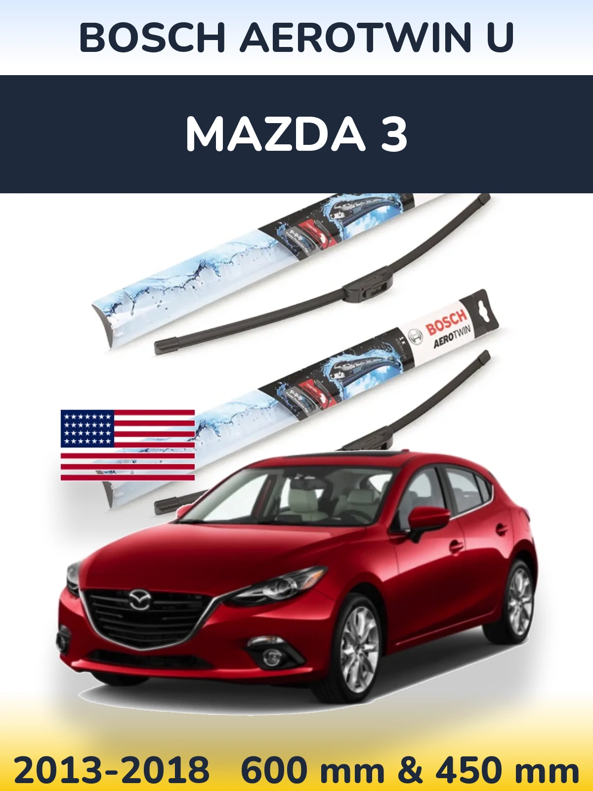 Torkarblad BOSCH AeroTwin U för Mazda 3