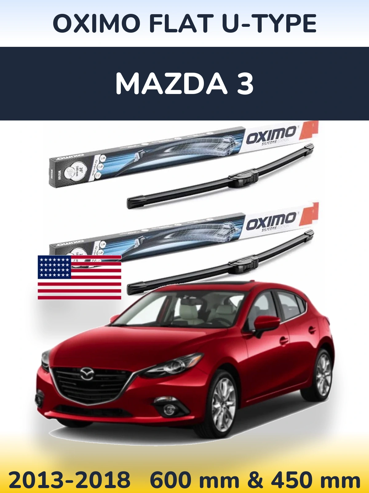 Torkarblad Oximo Flat U-type för Mazda 3
