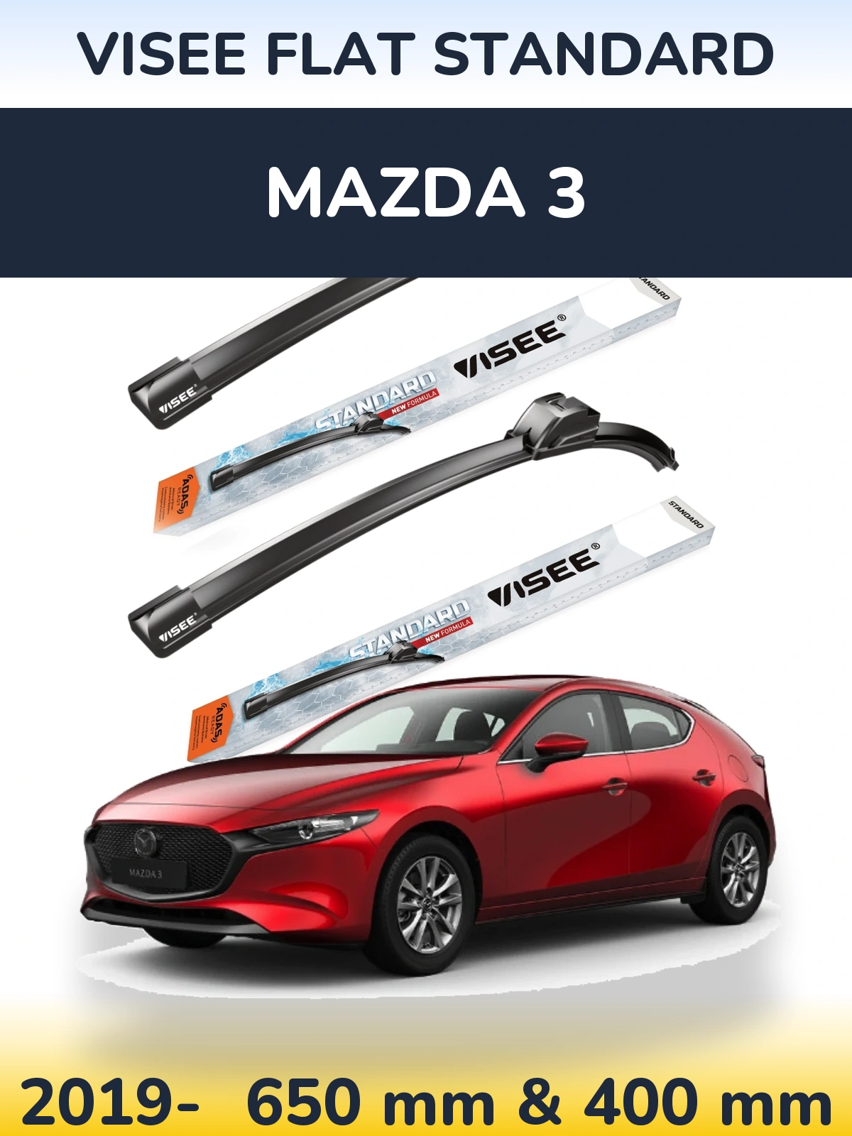 Torkarblad VISEE FLAT STANDARD för Mazda 3
