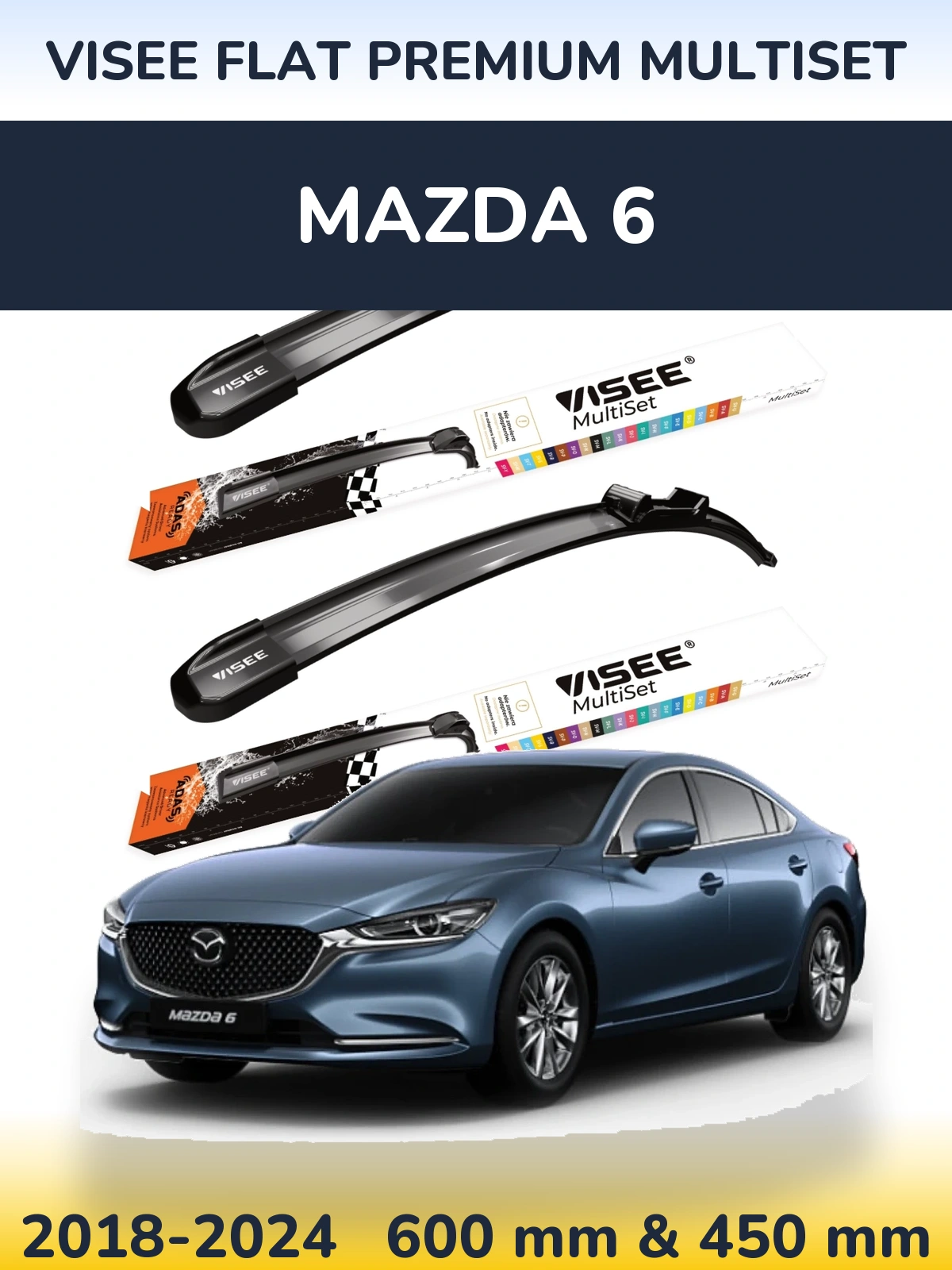 Torkarblad VISEE FLAT PREMIUM MultiSet för Mazda 6
