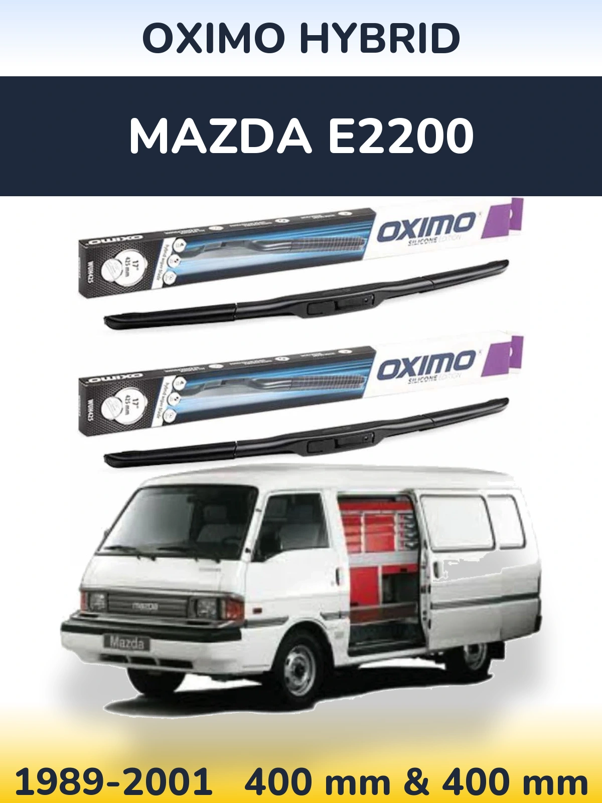 Комплект передніх щіток Oximo Hybrid 400 & 400 мм для Mazda E2200 1989-2001