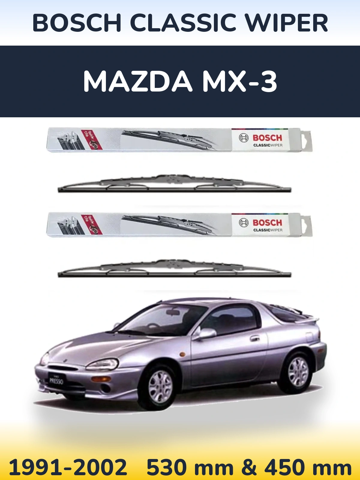 Torkarblad BOSCH Classic Wiper för Mazda MX-3