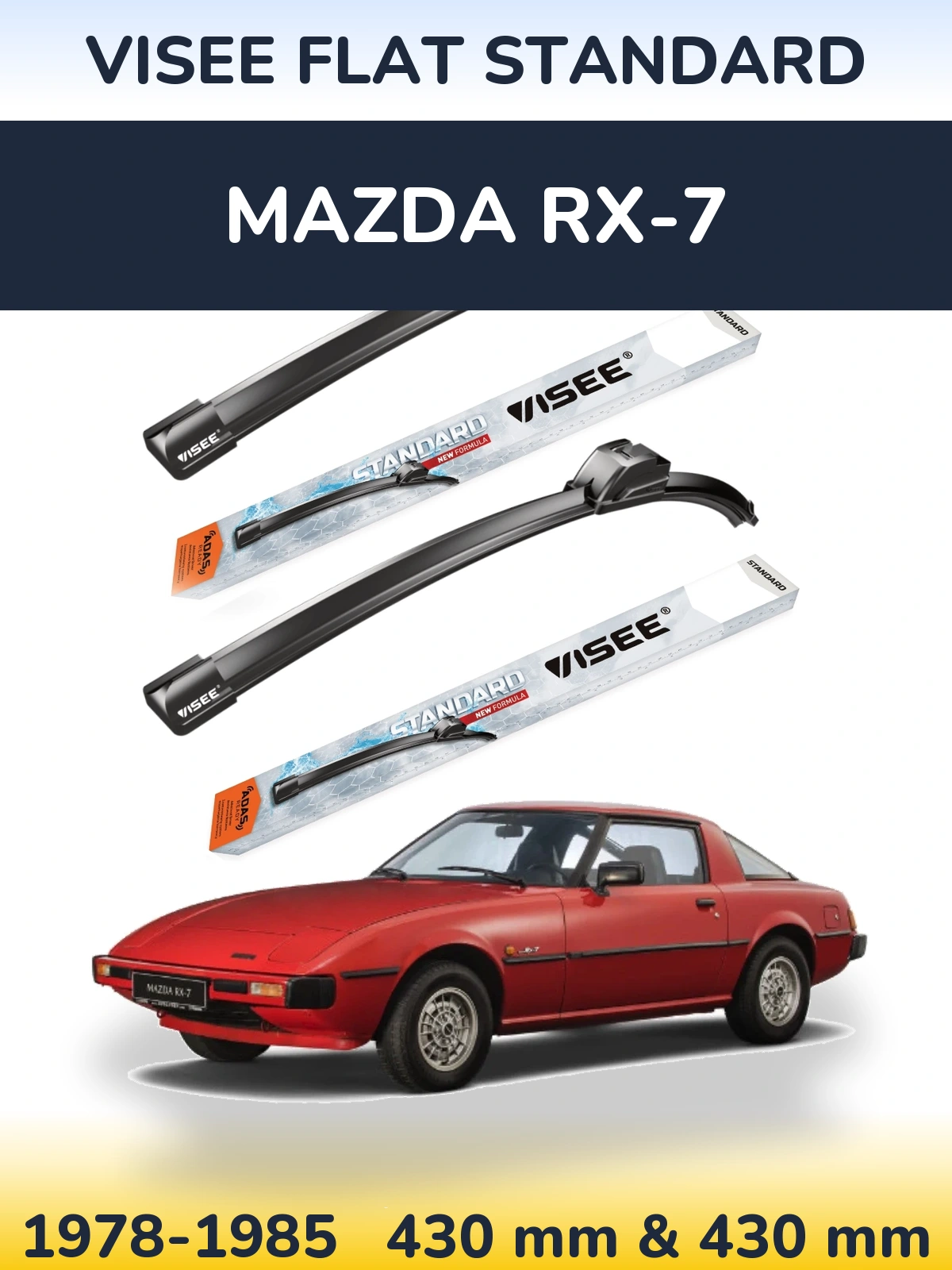 Torkarblad VISEE FLAT STANDARD för Mazda RX-7