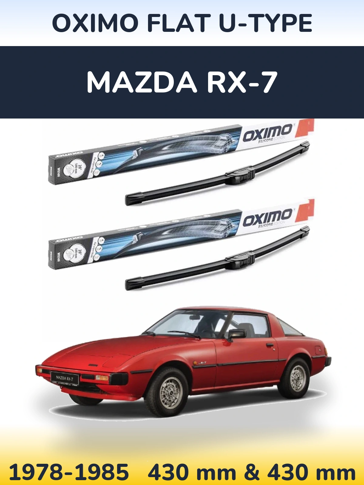Torkarblad Oximo Flat U-type för Mazda RX-7